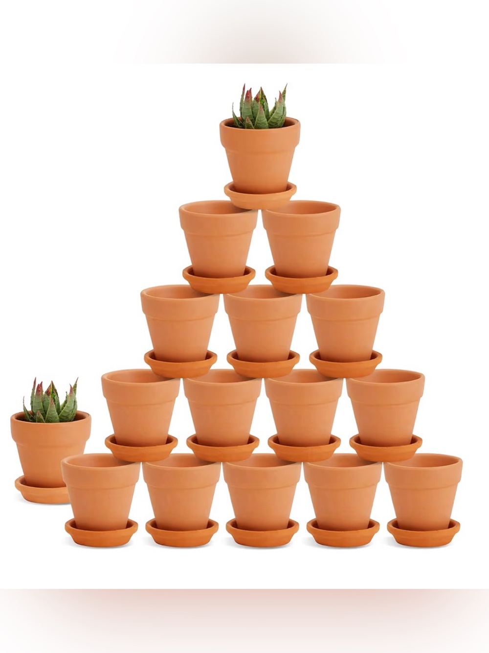 Juvale Mini Terracotta Pots With Saucers 16 Pack 2.2in Clay plants pots NEW